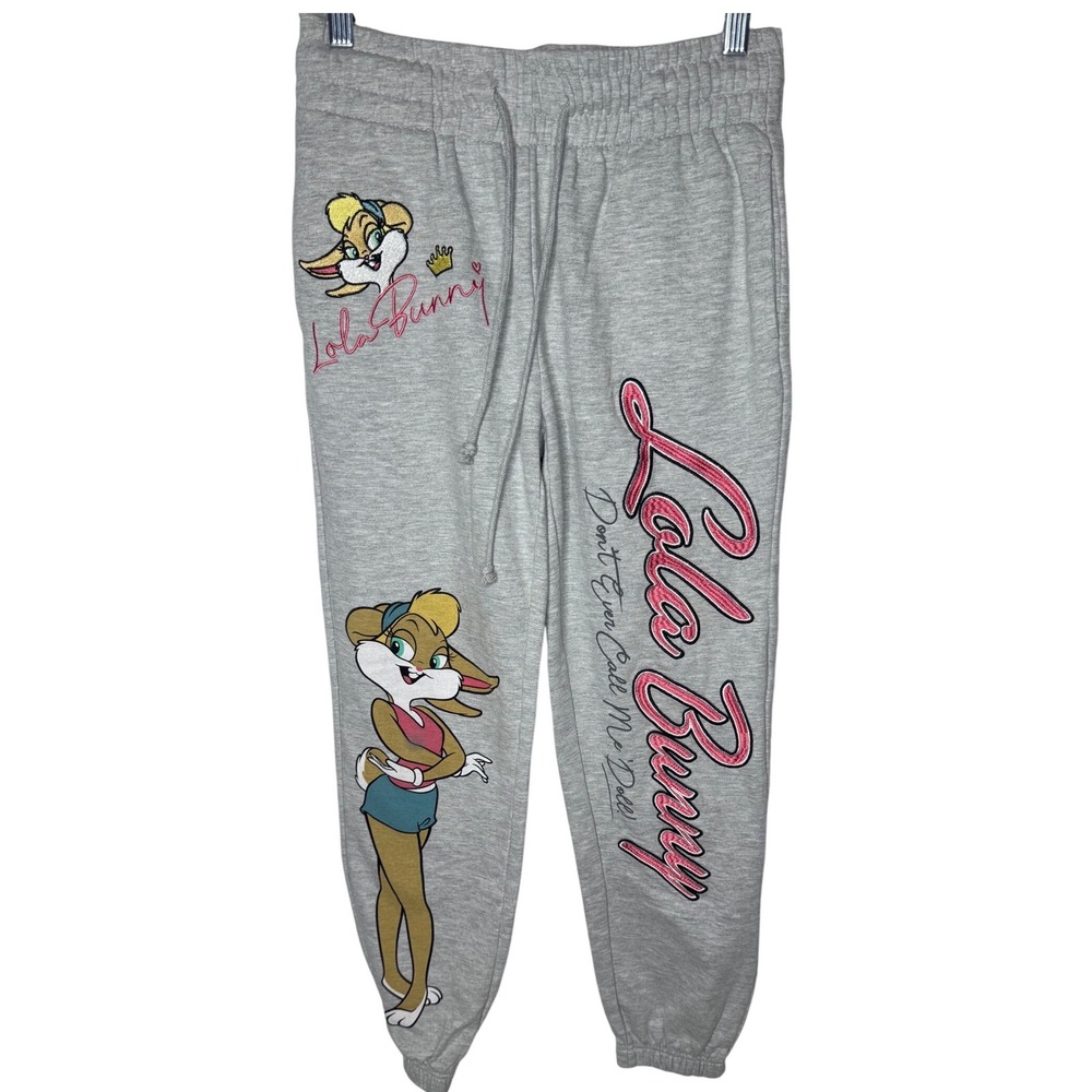 Lola Bunny Looney Tunes Grey Jogger Sweatpants XS Dont Ever Call Me Doll